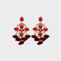 Flower Shape Rhinestone Alloy Dangle Earrings