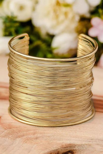 Gold Open Wire Bangle Bracelet