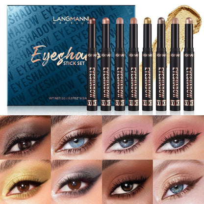 New Product Eye Shadow Stick Combo 8 Color Rendering Not Easy To Smudge