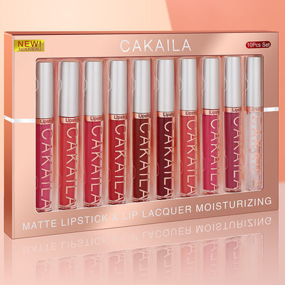 Pack Of 10 Matte Nonstick Cup Waterproof Lip Gloss