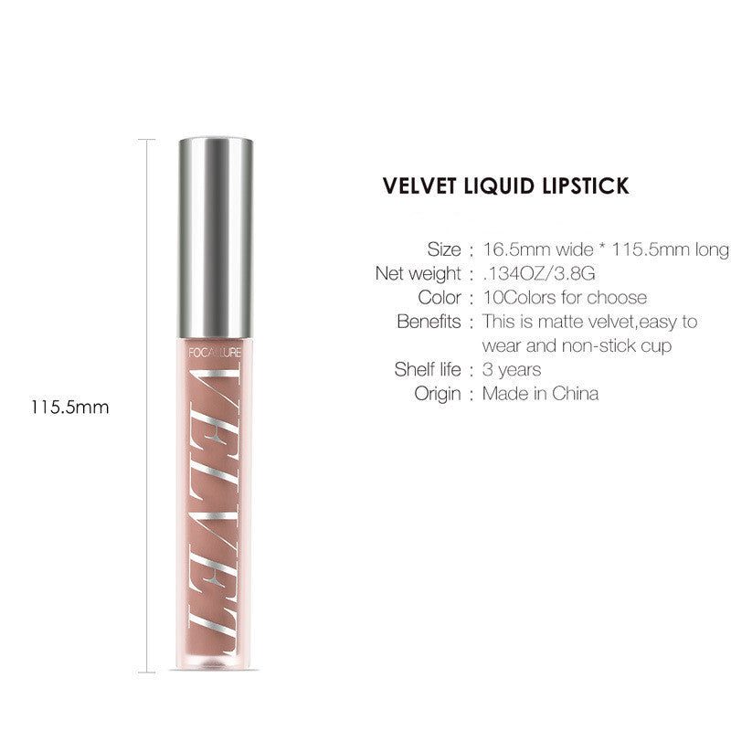 Velvet matte matte waterproof lip gloss