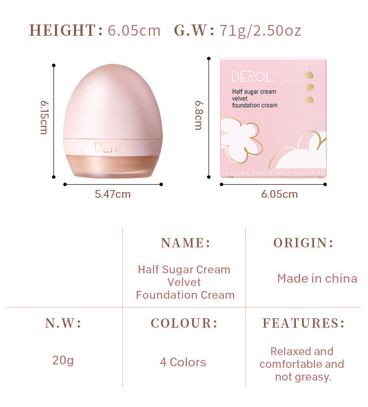 4colors Lightweight Foundation Concealer Cream With Makeup Sponge Brightening Moisturizing Liquid Foundation BBCream