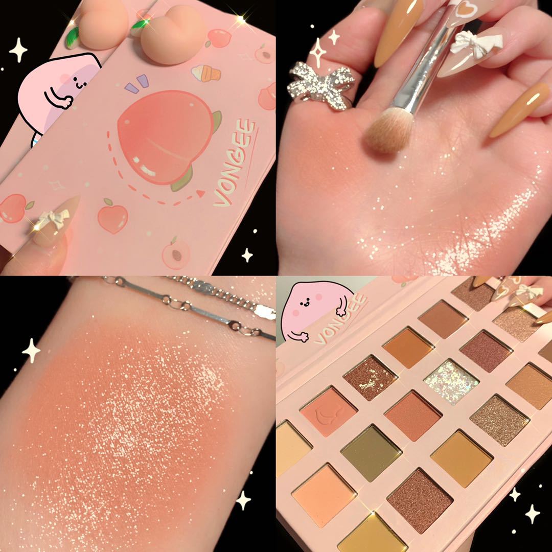 Fart Peach Eyeshadow Palette Earth Color Matte Super Shining Beginner