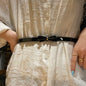 Thin Belt Decorated Dress With Skirt Sweater Big And SimpleAnd Versatile Fashion Korean Belt Female Korean Gown