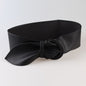 Retro Fashion Wide Belt Ladies Simple All-match Coat Belt Accessories Pin Buckle Decoration Waist Black