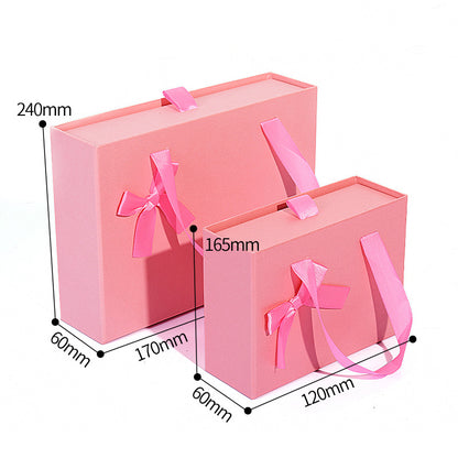 Gift Box Knot Wedding Box With Hand Gift Portable Drawer Gift Box Custom Gift Box