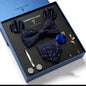 New Men's Gift Box Tie Fashion Business Striped Necktie Square Scarf Combination Set Gift Box Gift