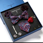 New Men's Gift Box Tie Fashion Business Striped Necktie Square Scarf Combination Set Gift Box Gift