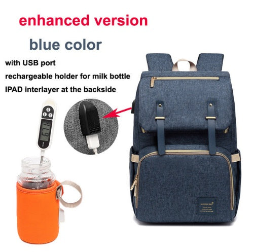 Milk Daddy Backpack Waterproof Mummy Bag Shoulder Pregnancy Pack USB Charging Bottle Heating Pack