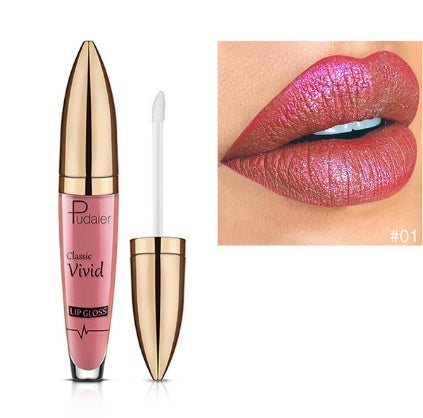 Pudaier matte pearlescent lip gloss non-stick cup diamond lip gloss