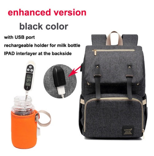 Milk Daddy Backpack Waterproof Mummy Bag Shoulder Pregnancy Pack USB Charging Bottle Heating Pack