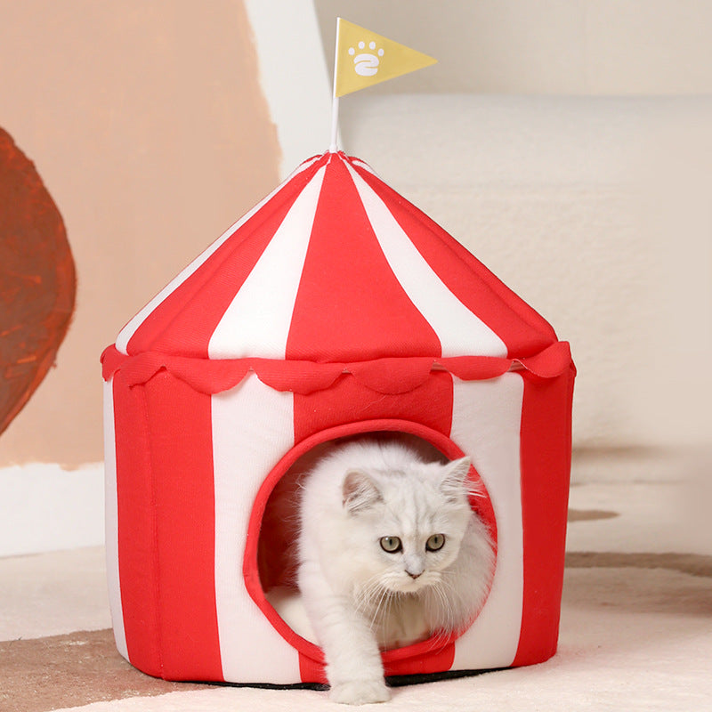 Winter Warm Cat Bed Dog Sleeping Mats Kitten House For Small Medium Cheap Pets Indoor Collapsible Cute Kennel Pet Nest Cat Tent