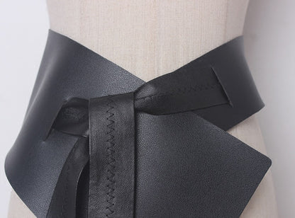 Irregular lace-up bandage waistband belt