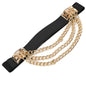 Elastic Dress Belt For Women Rivet Metal Gold Chain Waistband Ladies Leather Female Luxury Brand Waist Punk Belt For Dresses 115