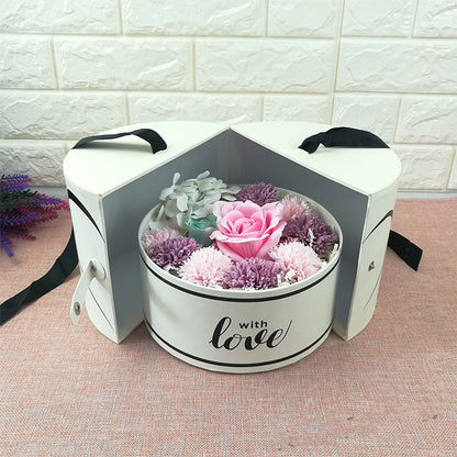 Gift Box Valentine's Day Side Opening Round Paper Gift Box For Holding