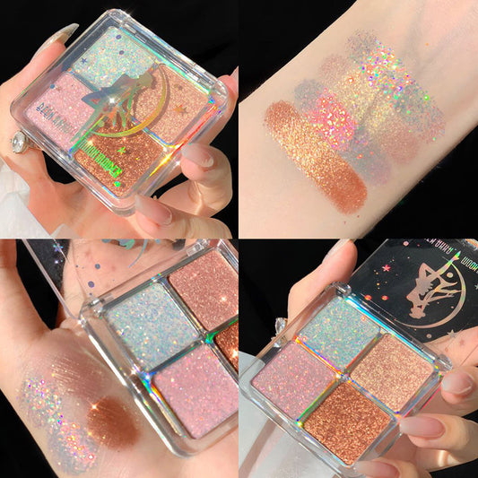 Four - color beauty girl luminous eye shadow tray