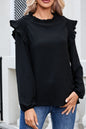 Frill Mock Neck Ruffled Balloon Sleeve Blouse