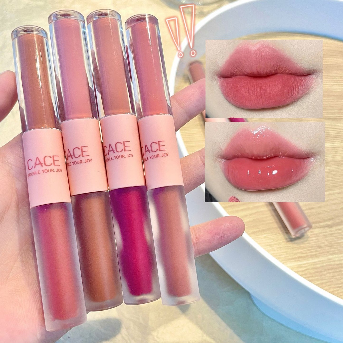 Simple Moisturizing Long-lasting Double-headed Lip Lacquer