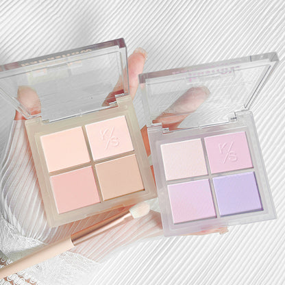 Four Color Blush Palette Natural Nude Makeup Highlighting And Contouring