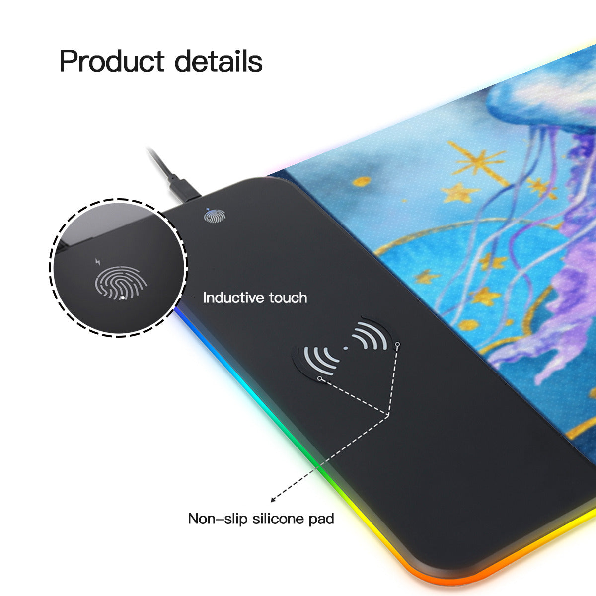 Special Dream Edition Wireless Charging Light-Emitting Mouse Pad Rubber