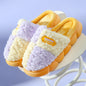 Color-matching Home Slippers Winter EVA Thick-soled Warm Plush Cotton Slippers Women Men Indoor Anti Slip House Shoes