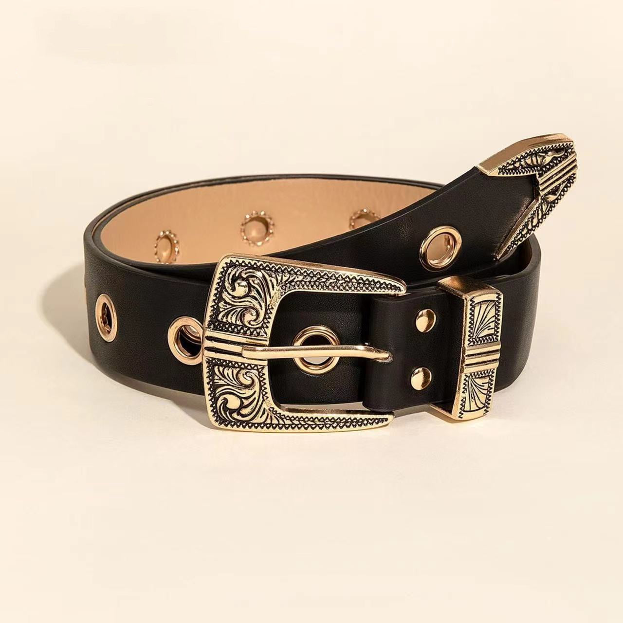 Vintage Carved Head Men's And Women's Leisure Belt