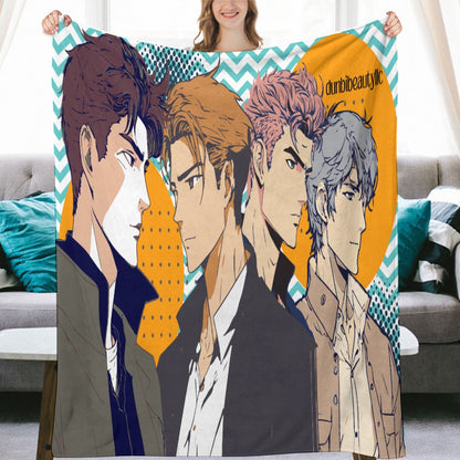 Ultra-Soft Flannel Blanket Multiple Sizes Anime, Nostalgia, Guy Crush, Boys, Emotions, Friendship, Handsome (Designed by Dunbi)