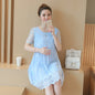 Summer new maternity dress Korean shirt lace crochet flower maternity dress long pregnant women dress