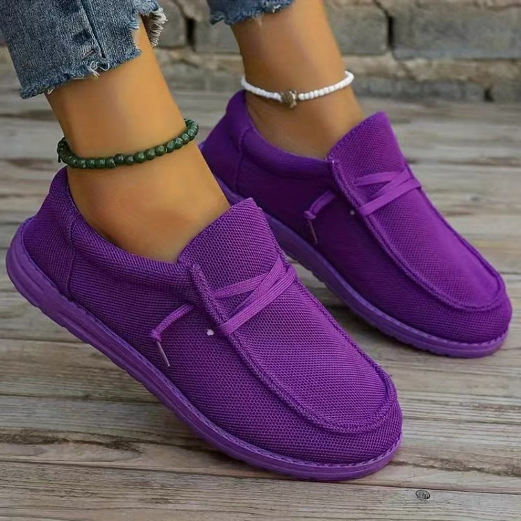 Lace Up Round Toe Slip-Ons