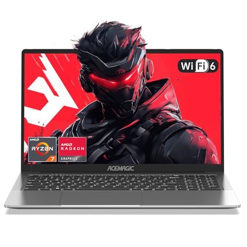 ACEMAGIC 2024 Newest Gaming Laptop, 16.1-inch FHD Display Laptop with AMD Ryzen 7 5700U Processor(8C/16T) with Backlit Keyboard,16GB RAM 512GB M.2 2280 NVMe SSD Laptop Computer,Type-C USB3.2