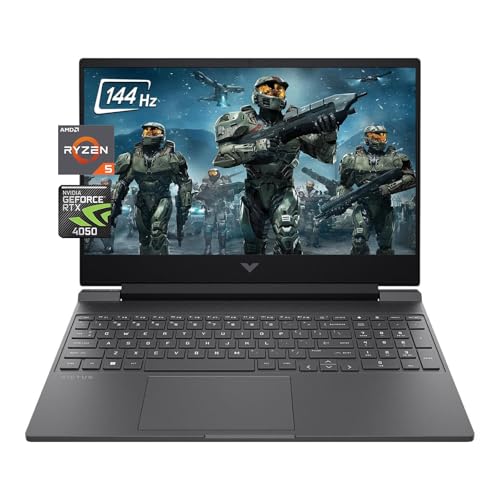 HP Victus Gaming Laptop, 15.6" FHD 144Hz Display, AMD Ryzen 5 8645HS, 32GB DDR5 RAM, 1TB SSD, NVIDIA GeForce RTX 4050 (6GB GDDR6), HDMI, Webcam, Backlit Keyboard, Wi-Fi 6, Windows 11 Home, Mica Silver