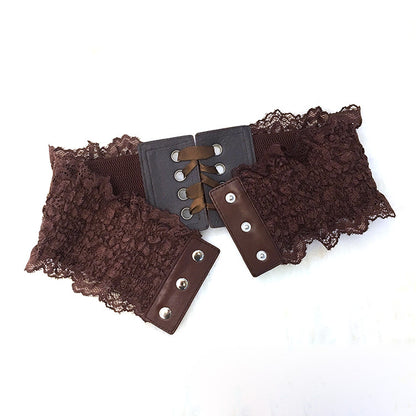 Lace Elastic Decorative Waistband Single Lap