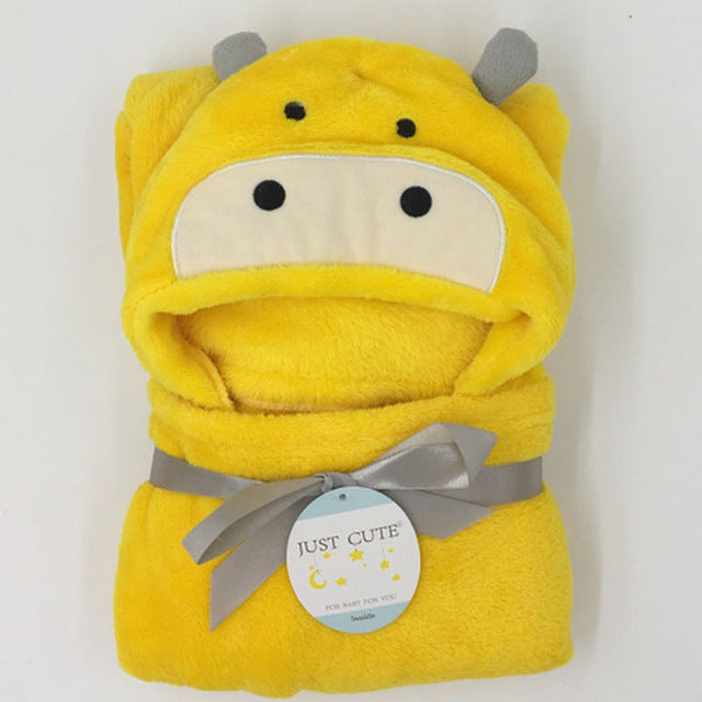 Baby fleece bath towel hooded towels bathrobe