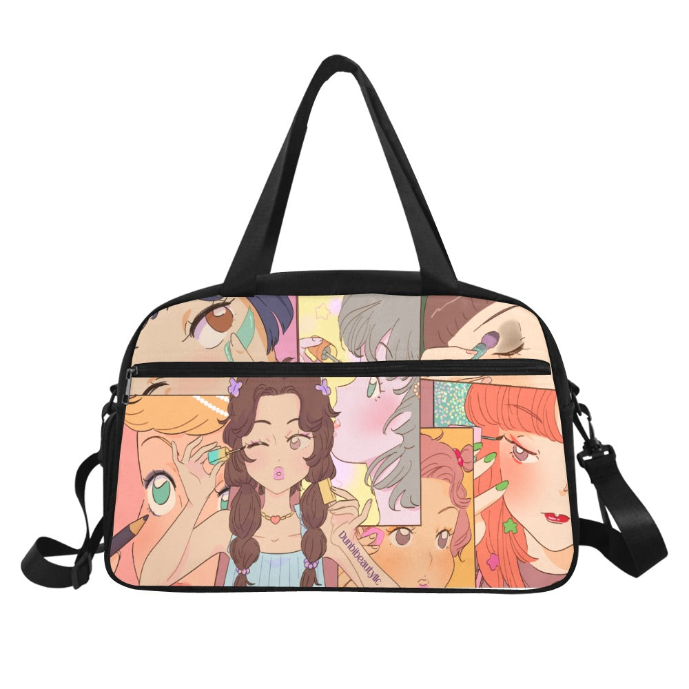 Tote And Cross-body Travel Bag (Model 1671) Kawaii, Anime, Japanese, Girl, Makeup, Beauty, Fun, Sleepover, Feminine, Fun, Cute (Designed by Dunbi)