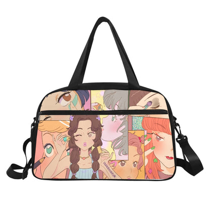 Tote And Cross-body Travel Bag (Model 1671) Kawaii, Anime, Japanese, Girl, Makeup, Beauty, Fun, Sleepover, Feminine, Fun, Cute (Designed by Dunbi)