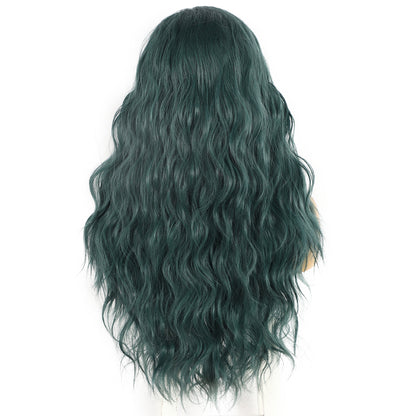 Wig Ladies Long Curly Hair Synthetic Front Lace Wig Headgear