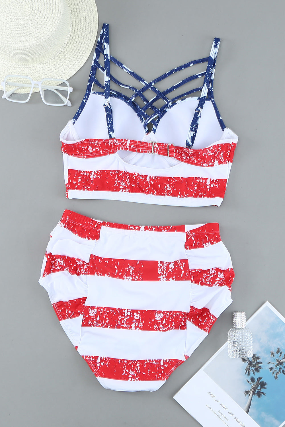 Strappy Neck Detail High Waist Swimsuit