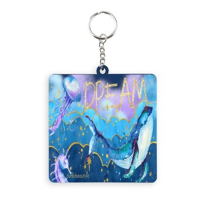 Special Edition Dream Wooden square keychain (double-sided design) |