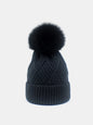 Thermal Knit Hat with Pompom