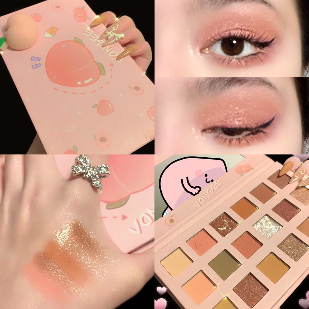 Fart Peach Eyeshadow Palette Earth Color Matte Super Shining Beginner