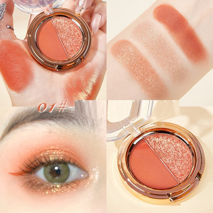 Matte Tangerine Gold Glitter Duo Eyeshadow Palette