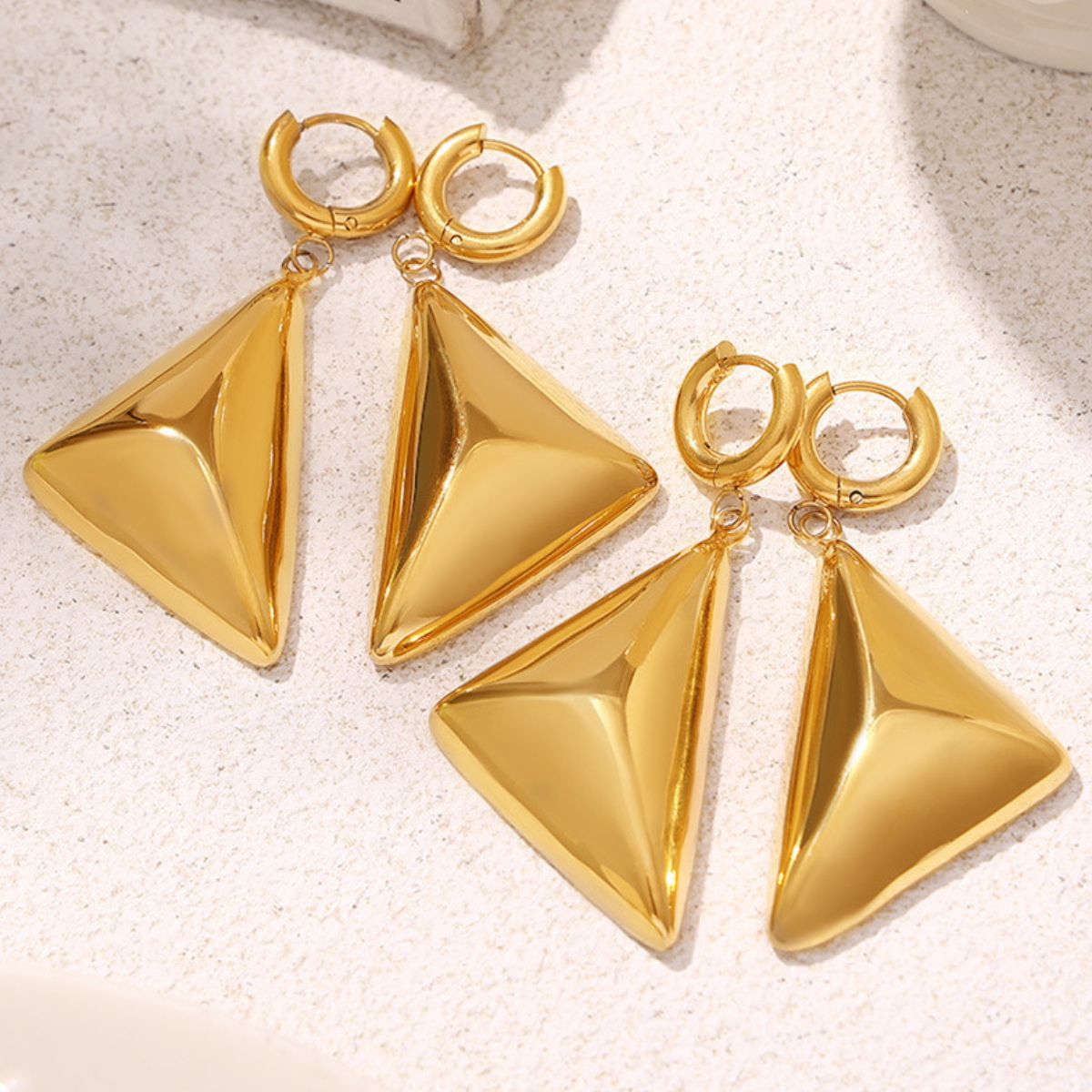 Stainless Steel Triangle Earrings