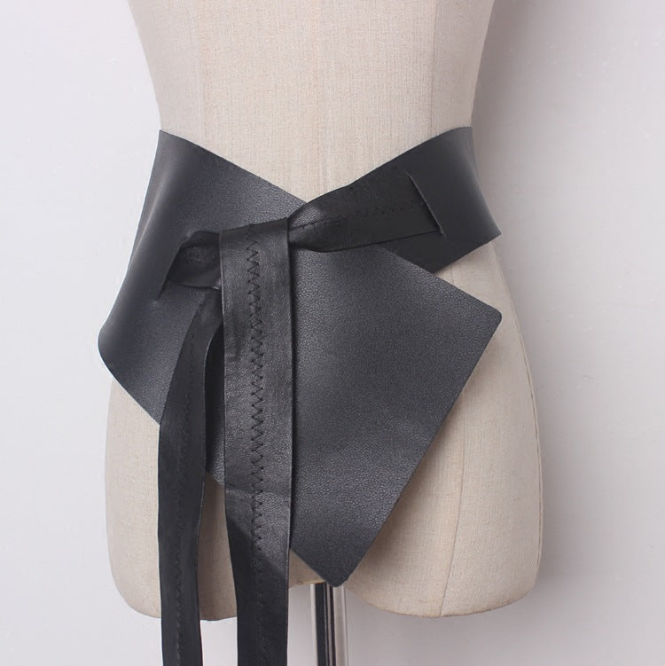 Irregular lace-up bandage waistband belt