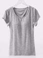 Round Neck Short Sleeve T-Shirt with Bra