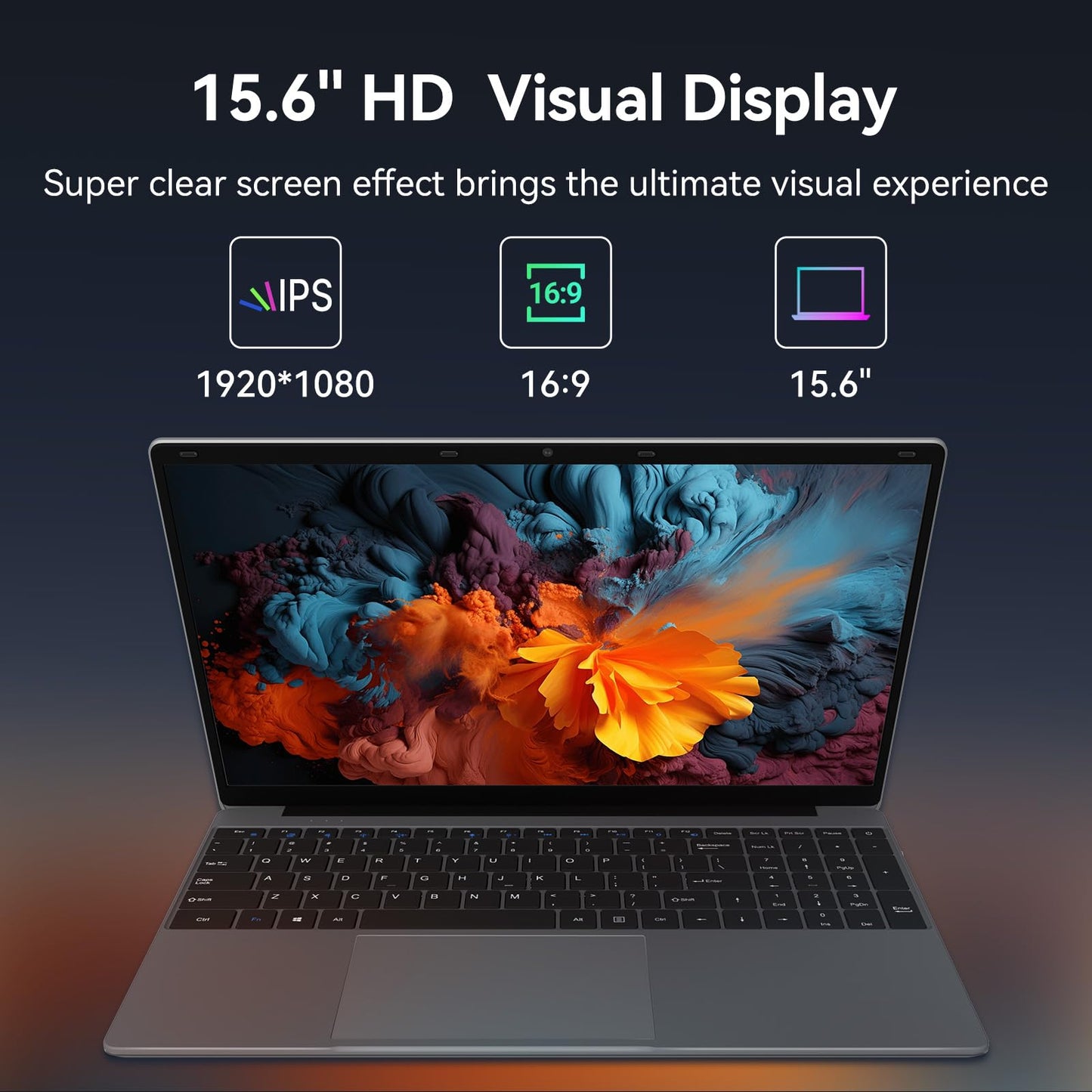 Laptop Computer | 15.6'' HD Display | Intel UHD Graphics | Intel Celeron N5095 4-Core Processor |12GB RAM | 512GB SSD up to Expandable 1TB | WiFi | 180°Open Angle | Windows 11 Laptop, Gray