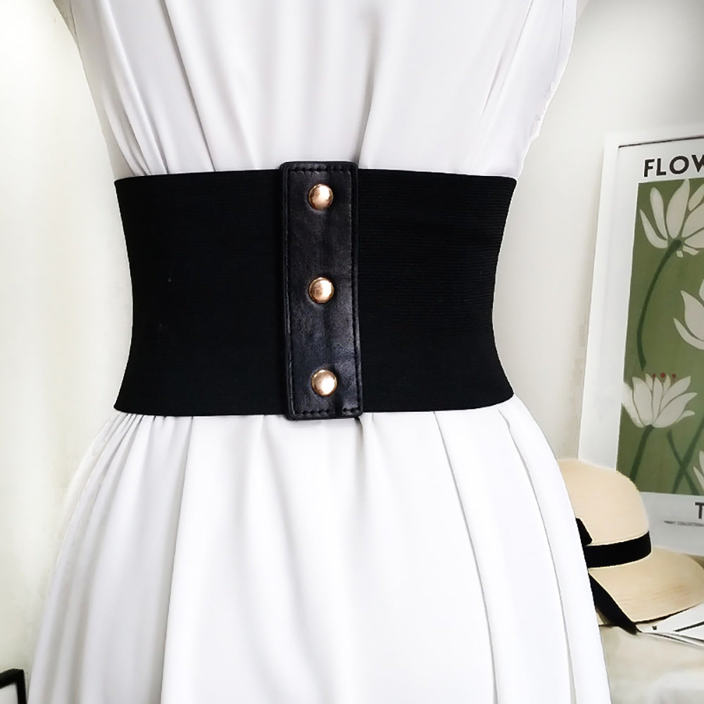 Women's Personality Fashion Wide Leather Decorative Belt