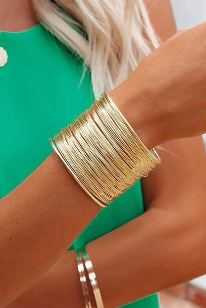 Gold Open Wire Bangle Bracelet