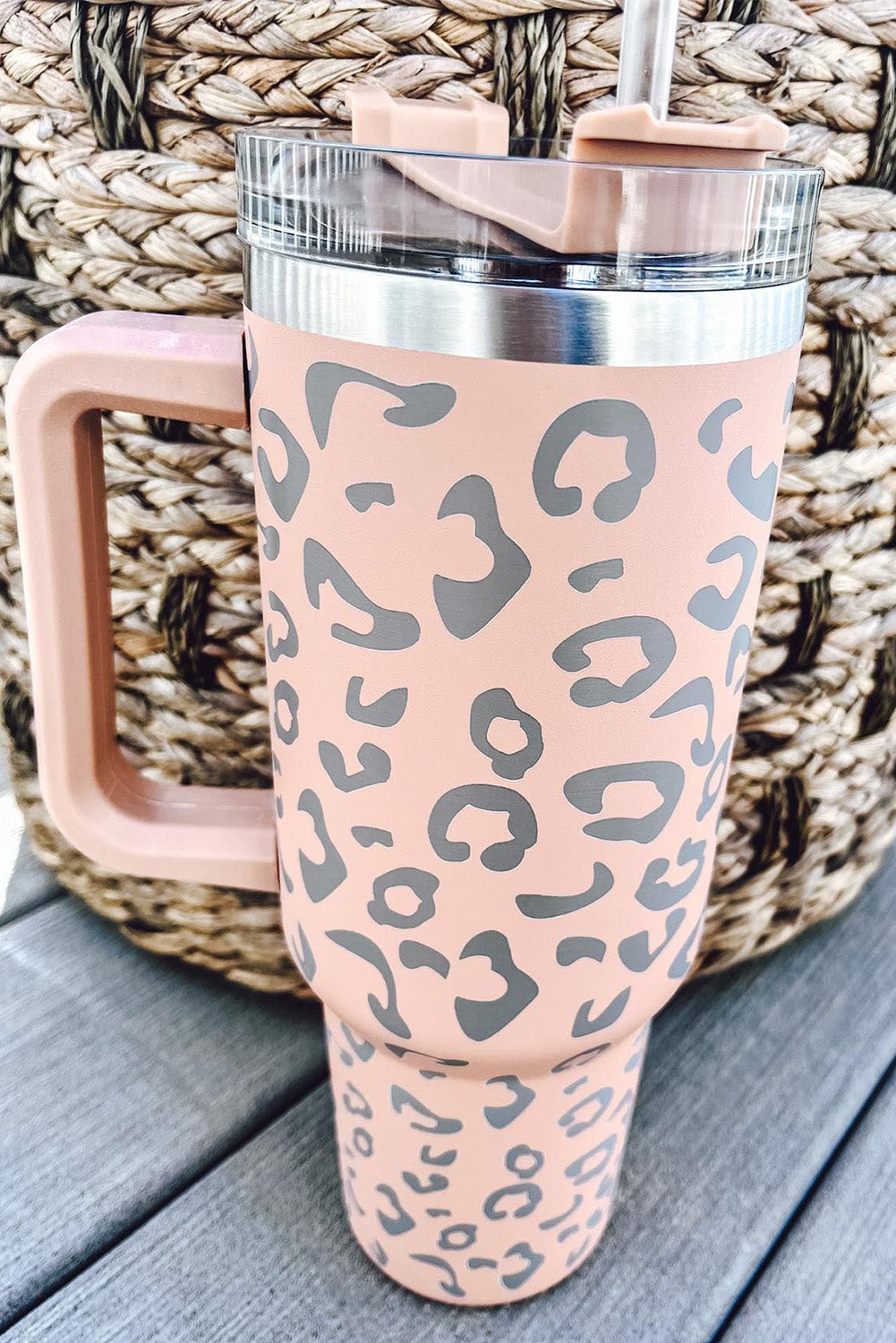 Pink Leopard Spotted 304 Stainless Double Insulated Cup 40oz