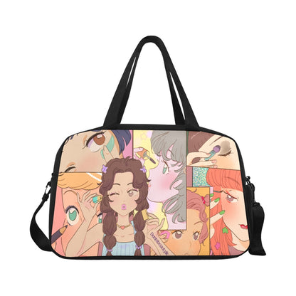 Tote And Cross-body Travel Bag (Model 1671) Kawaii, Anime, Japanese, Girl, Makeup, Beauty, Fun, Sleepover, Feminine, Fun, Cute (Designed by Dunbi)