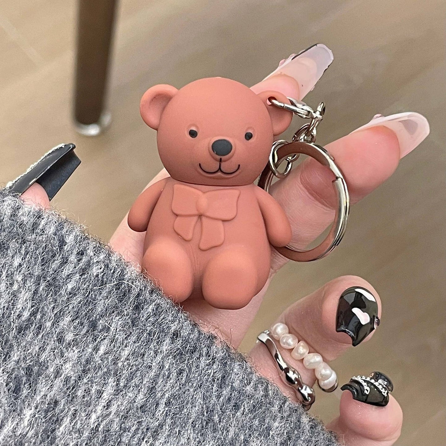 Keychain Bear Lip Mud 6 Color Matte White